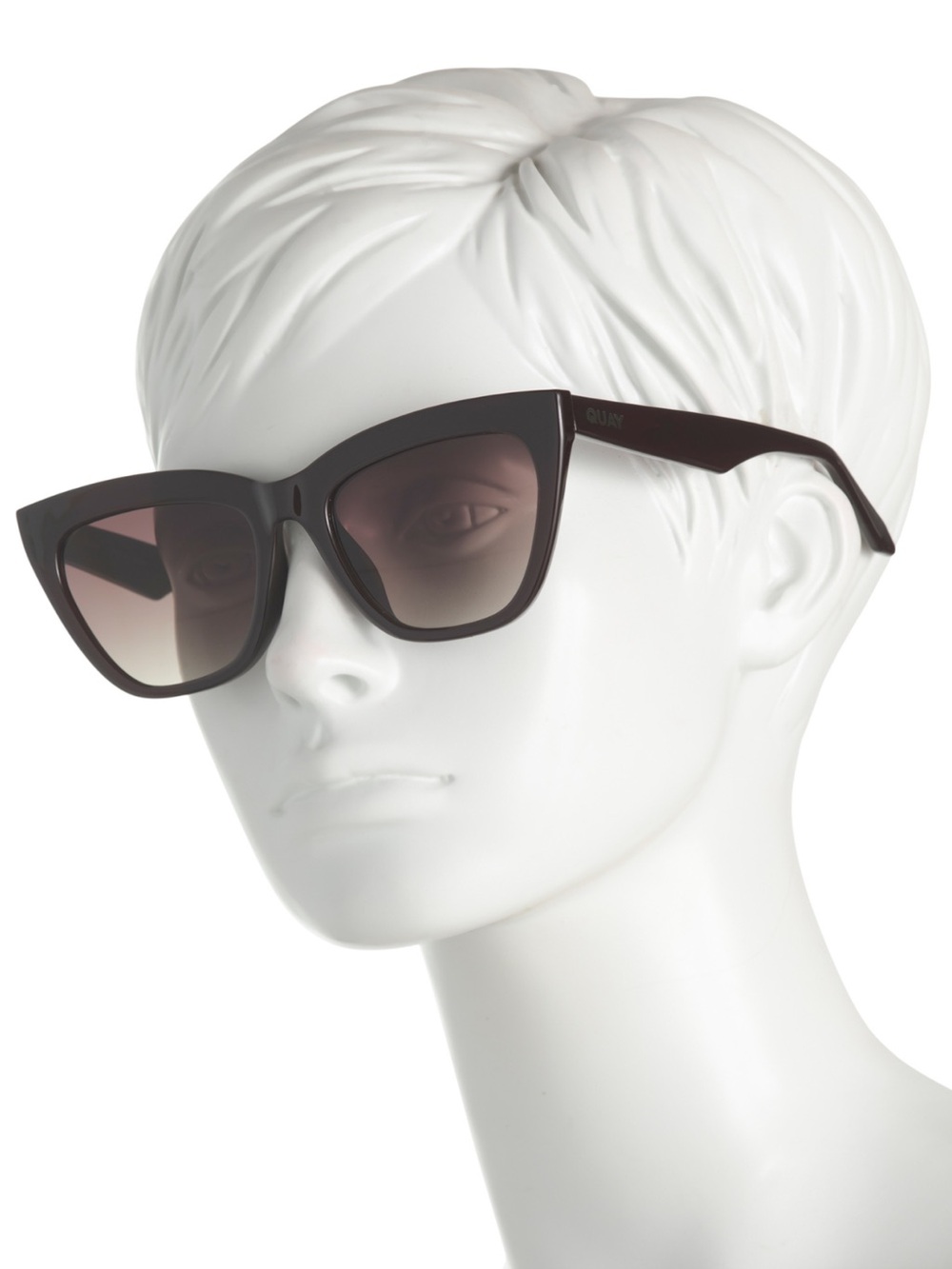 QUAY For Keeps Sunglasses Espresso Frame Brown Gradient Lens Cateye NEW